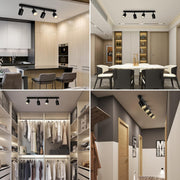 Lustra Clasica Moderna, LC500/4BK cu Proiector Liniar, 4XGU10, Metal, Negru, Becuri Neincluse