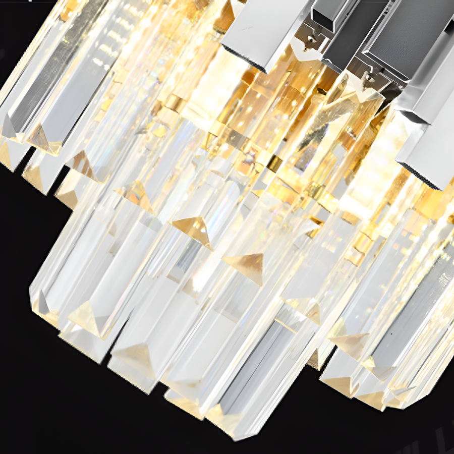 Candelabru Cristal BLOIS Eleganza 8xE14, Diametru 50 cm, Argintiu, Inaltime Reglabila