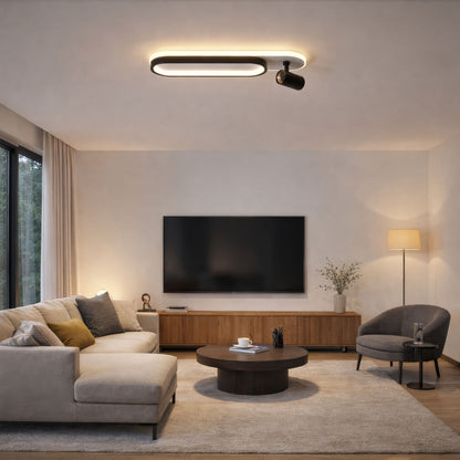Lustra LED cu Proiector Reglabil FISSO Camilla 49W, lumina 3000/4000/6000k, Negru