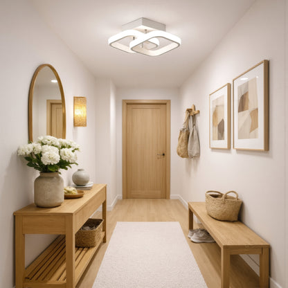 Lustra LED VERTEX Matrix, Romburi Suprapuse, Rame Metalice, 24W, 2 Romburi, Lumina Rece/Calda/Neutra 3000K/4000K/6000K, Alb