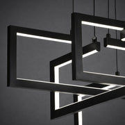 Lustra LED cu telecomanda ,Suspendata 96W, 4 Elemente, lumina Rece/Calda/Neutra, Dimabila, Inaltime Reglabila, Negru