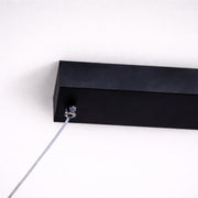 Lustra LED Suspendata cu Telecomanda, FLUX, 27W, 116cm, Lumina Rece/Calda/Neutra 3000K/4000K/6000K, Dimabila, Negru, Inaltime Reglabila, Metal si Silicon