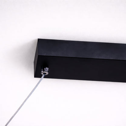 Lustra LED Suspendata cu Telecomanda, FLUX, 27W, 116cm, Lumina Rece/Calda/Neutra 3000K/4000K/6000K, Dimabila, Negru, Inaltime Reglabila, Metal si Silicon