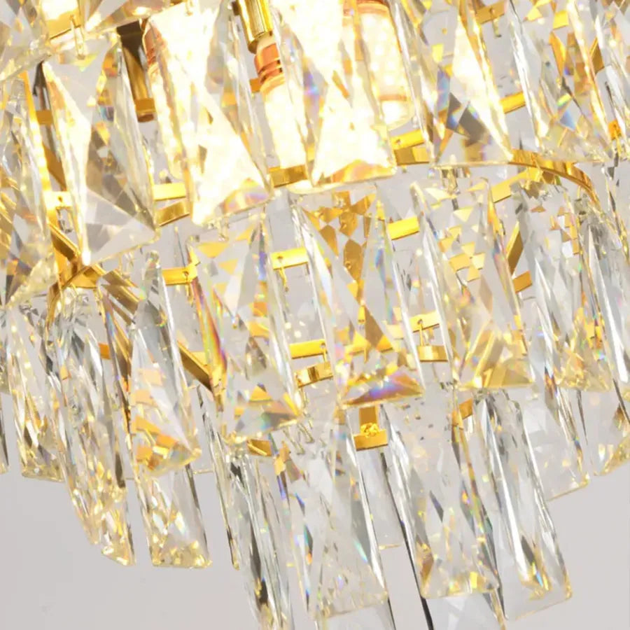 Candelabru Cristal VERSAILLES Magno 8x E14, Diametru 60cm, Auriu Lucios si Alb, Inaltime Reglabila