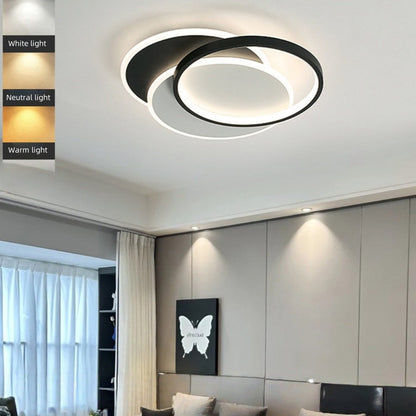 Lustra LED cu telecomanda CHIARA 67W, 3 Cercuri, lumina Rece/Calda/Neutra, Dimabila, Negru