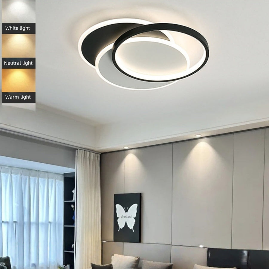 Lustra LED cu telecomanda CHIARA 67W, 3 Cercuri, lumina Rece/Calda/Neutra, Dimabila, Negru