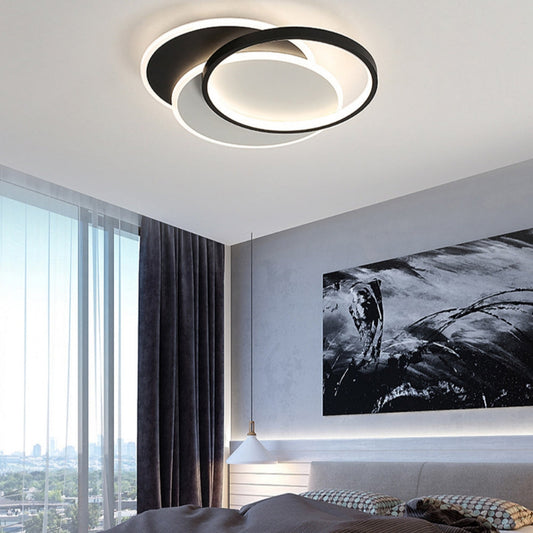 Lustra LED cu telecomanda CHIARA 67W, 3 Cercuri, lumina Rece/Calda/Neutra, Dimabila, Negru