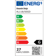 Aplica LED de Perete, 110cm, 3000K/4000K/6000K, Auriu