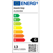 Aplica LED Reid 13W, Lumina Rece/Calda/Neutra, Negru