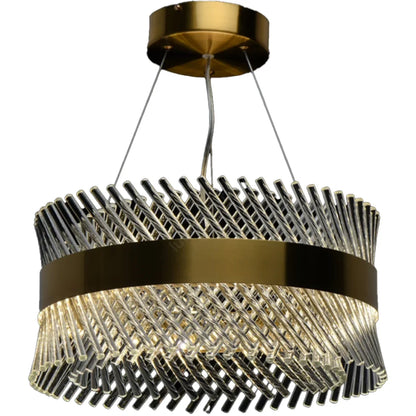 Candelabru Cristal ALHAMBRA Nobile, LED, 52W, Diametru 40cm, Lumina Calda/Rece/Neutra, Dimabil, Inaltime Reglabila, Auriu