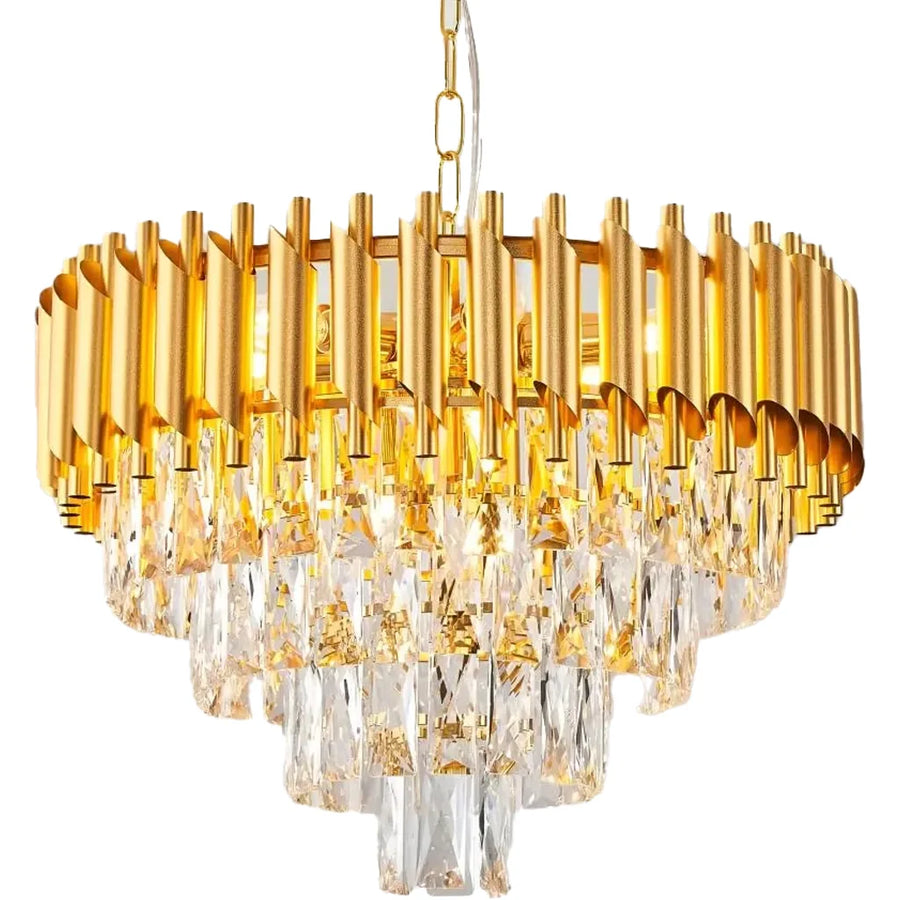 Candelabru Cristal VERSAILLES Eleganza 8x E14, Diametru 50cm, Auriu, Inaltime Reglabila