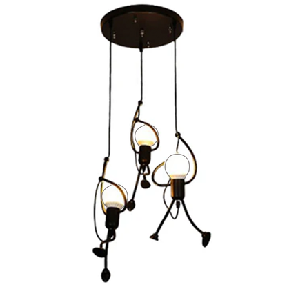 Lustra MODERNA, tip Pendul, FUNTASIA, Figurina, 3xE27, Inaltime Reglabila, Negru