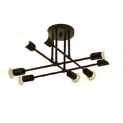 Lustra Clasica Modernist Octa, 8x E27, Negru, Design Modern, Metal, Fara Abajur