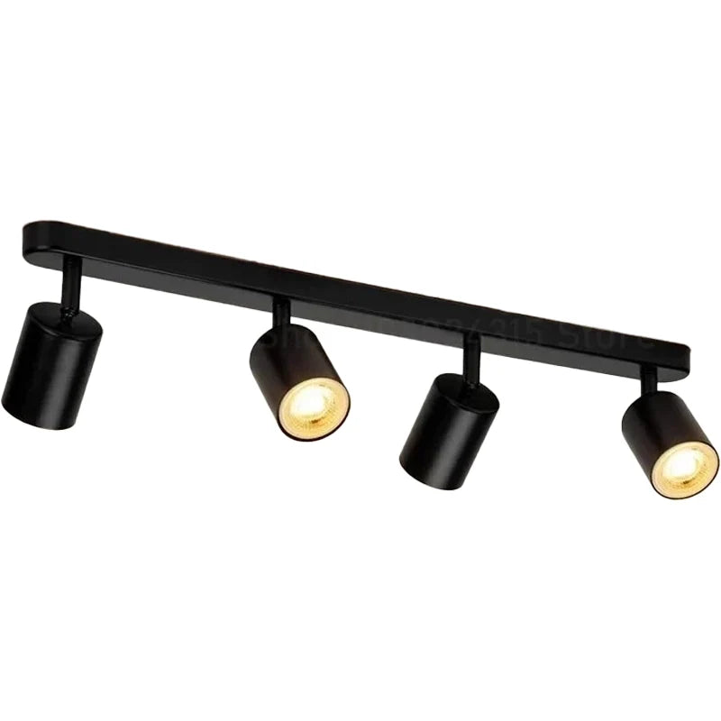 Lustra Clasica Moderna, LC500/4BK cu Proiector Liniar, 4XGU10, Metal, Negru, Becuri Neincluse
