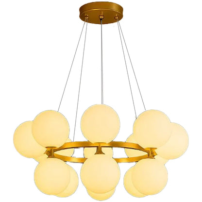 Lustra LOFT Chamber, 15x G9, Alb Auriu, Metal, Inaltime Reglabila, Modern