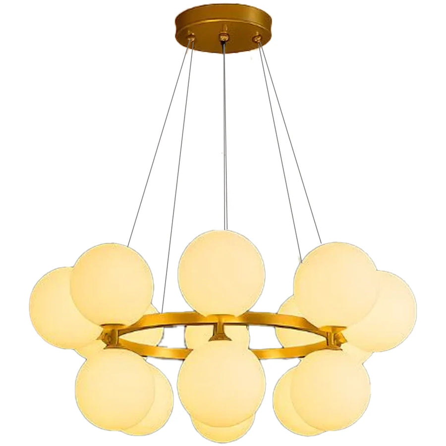 Lustra LOFT Chamber, 15x G9, Alb Auriu, Metal, Inaltime Reglabila, Modern