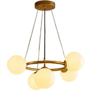 Lustra LOFT Chamber, 5x G9, Alb Auriu, Metal, Inaltime Reglabila, Modern