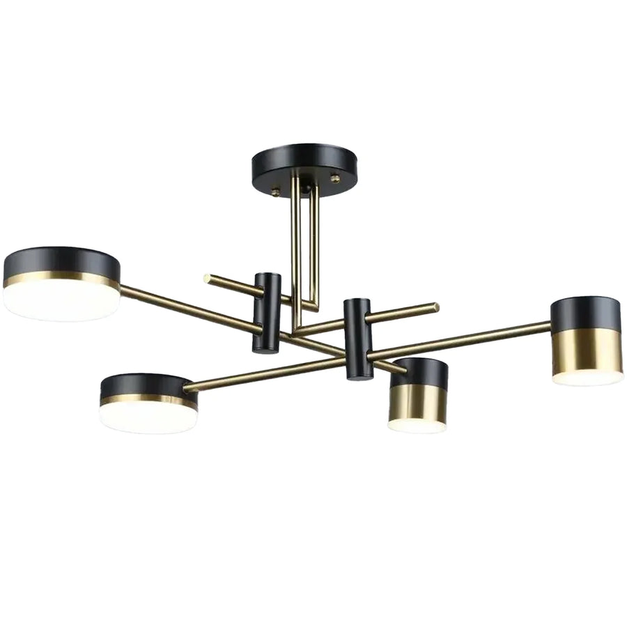 Lustra LED Palius 48W Negru, 4 Brate