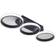Lustra LED ELIO 24W, 3 Cercuri, Liniara, lumina Rece/Calda/Neutra, Negru
