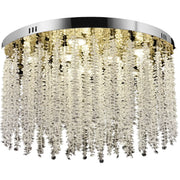 Candelabru LED Cristal LLC215/400WH Rotund, 22W, Lumina Rece/Calda/Neutra, Cristal, Auriu