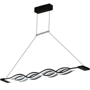 Lustra LED suspendata cu telecomanda WAVE 89W, Liniara, lumina Rece/Calda/Neutra, Dimabila, Negru, Inaltime Reglabila