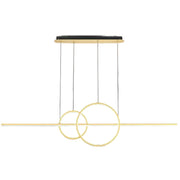 Lustra LED suspendata cu telecomanda CASSANDRA 40W, Liniara, lumina Rece/Calda/Neutra, Dimabila, Auriu, Inaltime Reglabila
