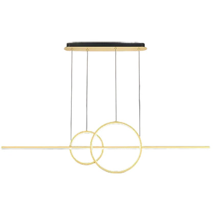 Lustra LED suspendata cu telecomanda CASSANDRA 40W, Liniara, lumina Rece/Calda/Neutra, Dimabila, Auriu, Inaltime Reglabila