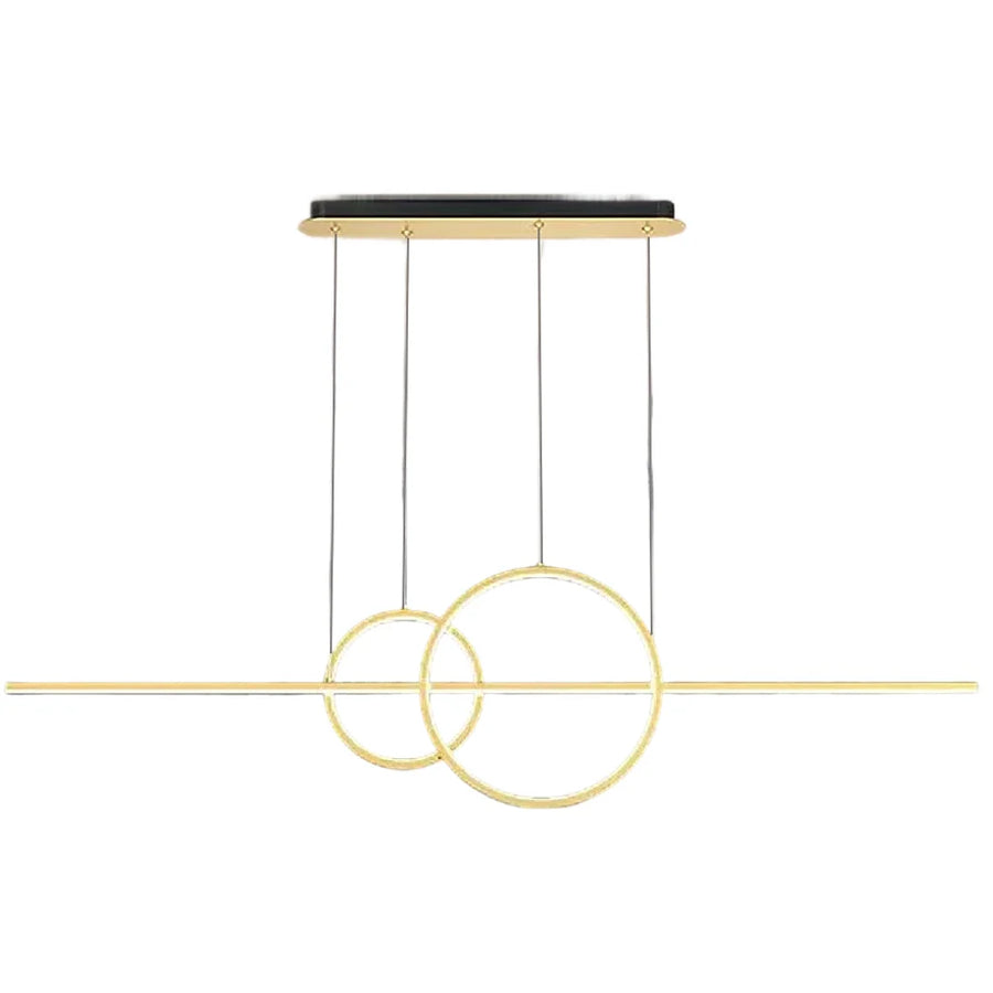Lustra LED suspendata cu telecomanda CASSANDRA 40W, Liniara, lumina Rece/Calda/Neutra, Dimabila, Auriu, Inaltime Reglabila