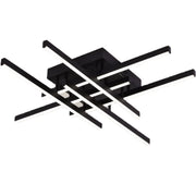 Lustra LED cu Telecomanda LINEX, 81W, 6 Elemente, Liniara, lumina Rece/Calda/Neutra, Dimabila, Negru