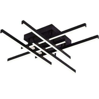 Lustra LED cu Telecomanda LINEX, 81W, 6 Elemente, Liniara, lumina Rece/Calda/Neutra, Dimabila, Negru