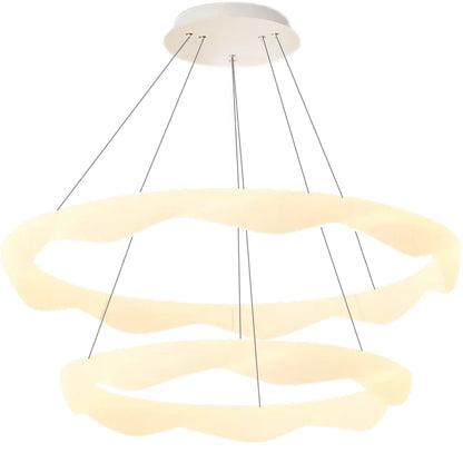 Lustra LED,  suspendata cu Telecomanda, AMADEO, 89W, Lumina Rece/Calda/Neutra, Dimabila, Inaltime Reglabila, Alb