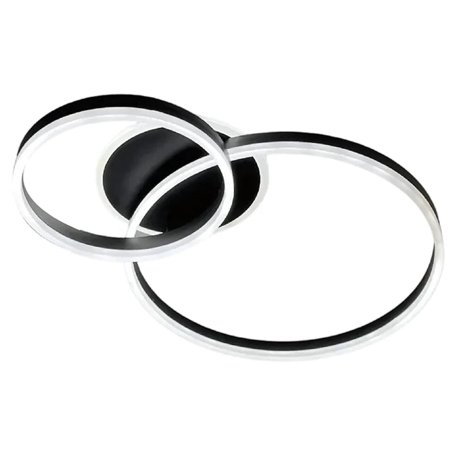 Lustra LED cu telecomanda RINOVA 66W, 2 Cercuri, lumina Rece/Calda/Neutra, Dimabila, Negru