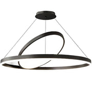 Lustra LED Suspendata PAGANO 47W, 3000K, 2 Cercuri, Negru, Inaltime Reglabila