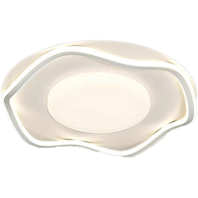 Lustra LED cu telecomanda MODERNO 77W, 2 Cercuri, lumina Rece/Calda/Neutra, Dimabila, Alb