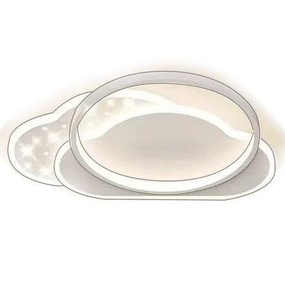 Lustra LED cu telecomanda NUVIA 71W, Nor, lumina Rece/Calda/Neutra, Dimabila, Alb