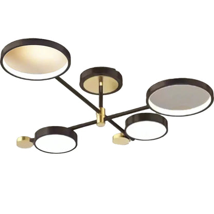 Lustra LED cu Telecomnda MARIA, 22W, 4 Elemente, Lumina Calda/Rece/Neutra, Dimabila, Negru