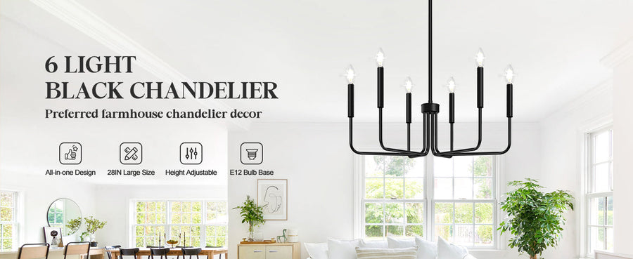 Lustra Metalic AVANT, tip Pendul cu brate, D63 cm Rotunda, 6xE14, Negru