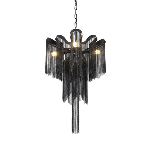 Candelabru Aurora, 4xE14, Diametru 43 cm, Inaltime 68 cm, Negru, Metal