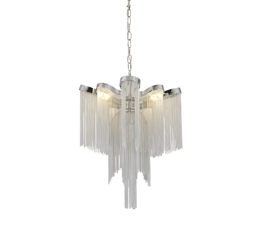 Candelabru Aurora, 4xE14, Diametru 43 cm, Inaltime 68 cm, Crom Lucios, Metal
