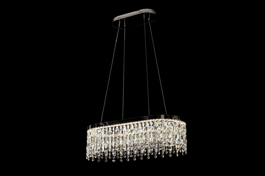 Candelabru LED ROYALE Imperio , 70x33x120, Lumina Rece/Neutra/Calda, Dimabila, Argintiu, Cristal, Otel