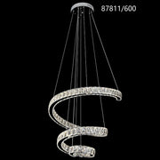 Candelabru LED CC87811/600CH, Diametru 60 cm, Inaltime 120 cm, Lumina Rece/Neutra/Calda, Dimabila, Argintiu, Cristal, Otel
