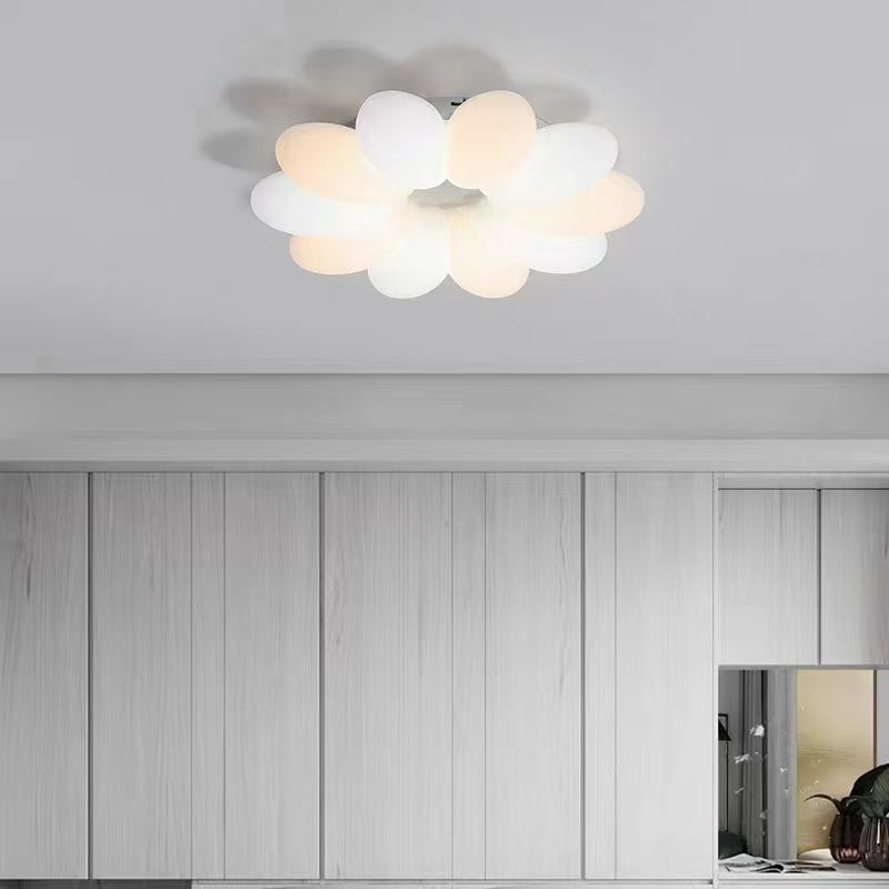 Lustra LED Flori CP225, Diametru 55 cm, IP20, Lumina Rece/Neutra/Calda, Dimabila, Alb, Plexiglas, Rasina sintetica