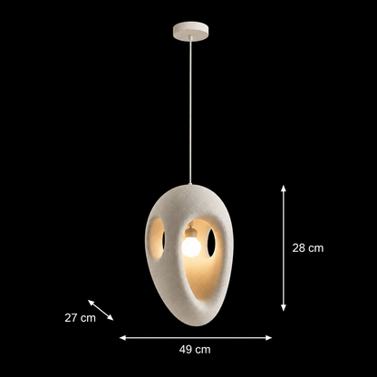 Lustra Moderna EON Eleganza, 49 cm, Suspendata, 1 X E27, Alb, Metal si Spuma, Inaltime Reglabila