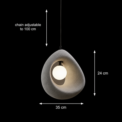 Lustra Moderna FOAMER, 35 cm, Suspendata, 1 X E27, Gri, Metal si Spuma, Inaltime Reglabila