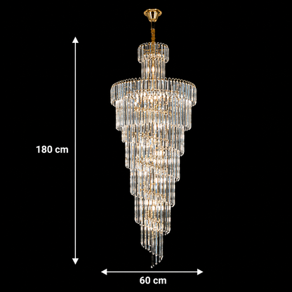 Candelabru Cristal BELLARIVA 27xE14, D60 cm, Auriu, Metal si Cristal