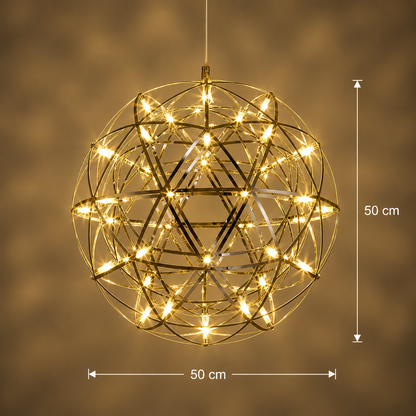 Candelabru Modern LED WELD Magno, 18W, Lumina Calda 3000K, Diametru 50cm, Inaltime Reglabila, Crom Lucios
