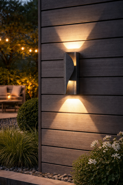 Aplica LED AX221 de Exterior si Interior, 2 Surse x 6W, Metalic, Negru, 3000K