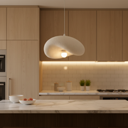 Lustra Moderna FOAMER Magno, 59 cm, Suspendata, 1 X E27, Alb, Metal si Spuma, Inaltime Reglabila