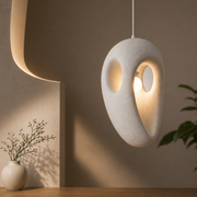 Lustra Moderna EON Eleganza, 49 cm, Suspendata, 1 X E27, Alb, Metal si Spuma, Inaltime Reglabila