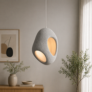Lustra Moderna FOAMER, 37 cm, Suspendata, 1 X E27, Gri, Metal si Spuma, Inaltime Reglabila